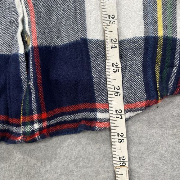 Thread & Supply LARGE Flannel shirt Button Up Blue Red Collared roll tab sleeve - Picture 8 of 14